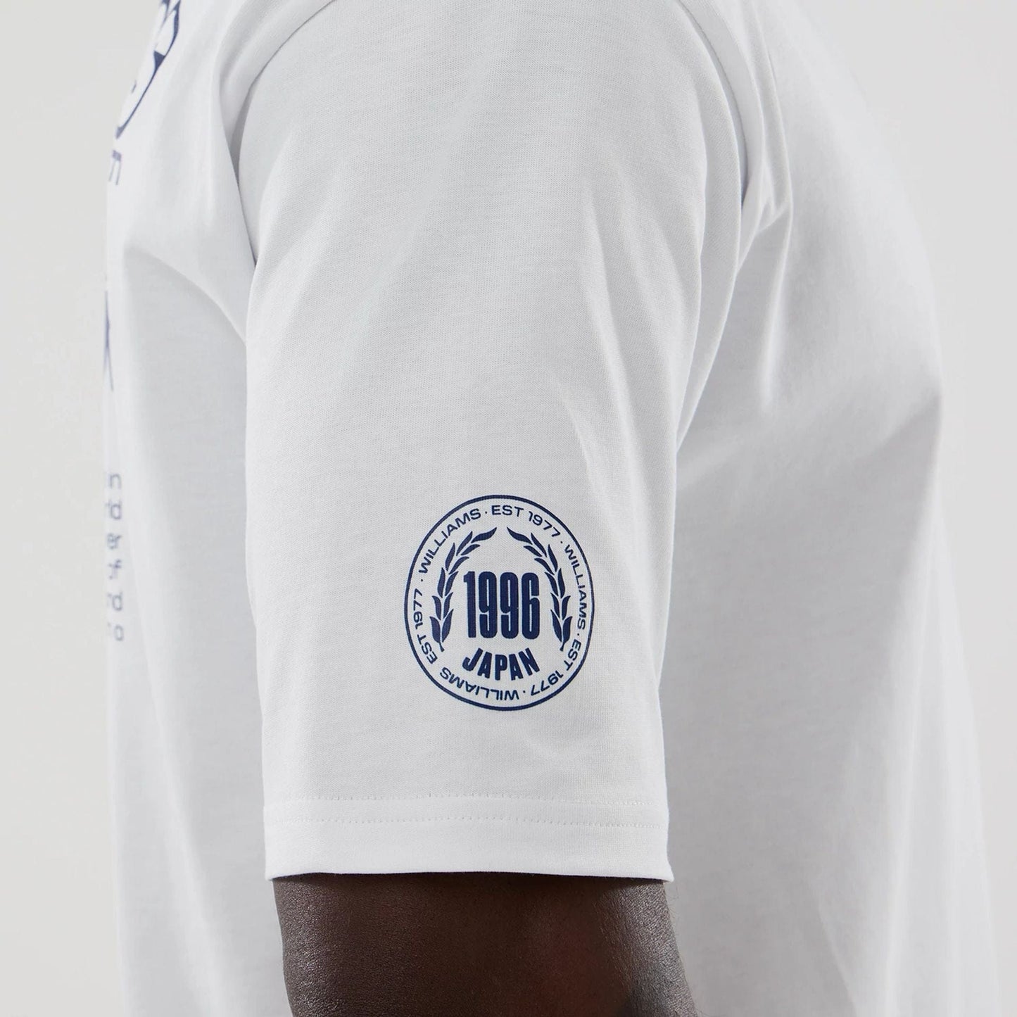 The model is wearing this Atlassian Williams F1 Team Japan 1996 World Champions Oversized T-Shirt in white. 6