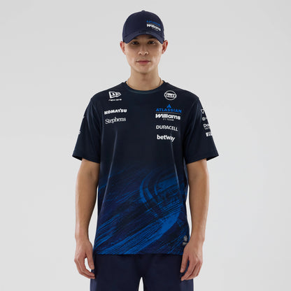 The model is wearing this Atlassian Williams F1 Team Tech T-shirt in navy. 1