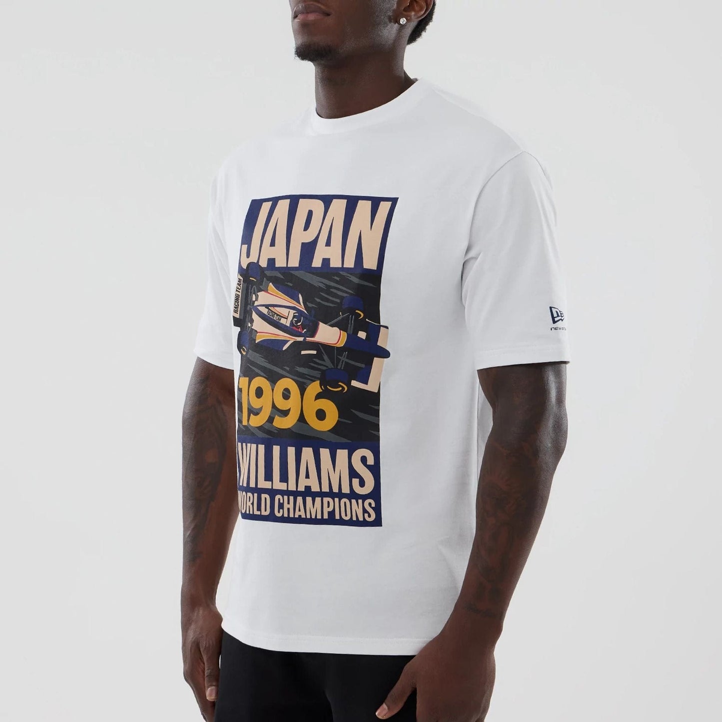 The model is wearing this Atlassian Williams F1 Team Japan 1996 World Champions Oversized T-Shirt in white. 6