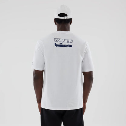 The model is wearing this Atlassian Williams F1 Team Japan 1996 World Champions Oversized T-Shirt in white. 2