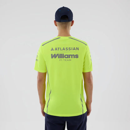 The model is wearing this Atlassian Williams F1 Team Set Up T-Shirt in yellow. 2