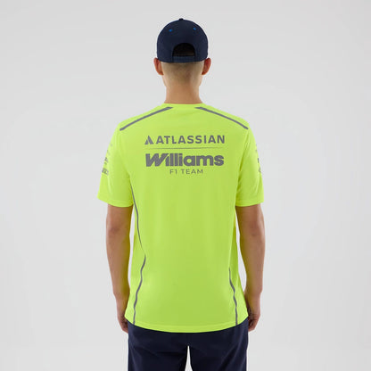 The model is wearing this Atlassian Williams F1 Team Set Up T-Shirt in yellow. 2
