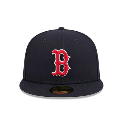 Pictured is this Vanson X MLB Boston Red Sox 59FIFTY Fitted cap in navy. 3
