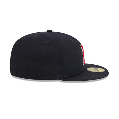 Pictured is this Vanson X MLB Boston Red Sox 59FIFTY Fitted cap in navy. 7