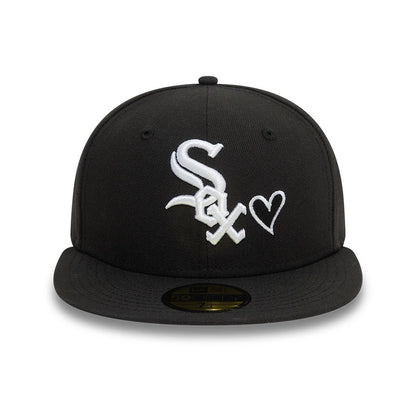 Pictured is this MLB Heart Icon Chicago White Sox 59FIFTY Fitted cap in black. 3