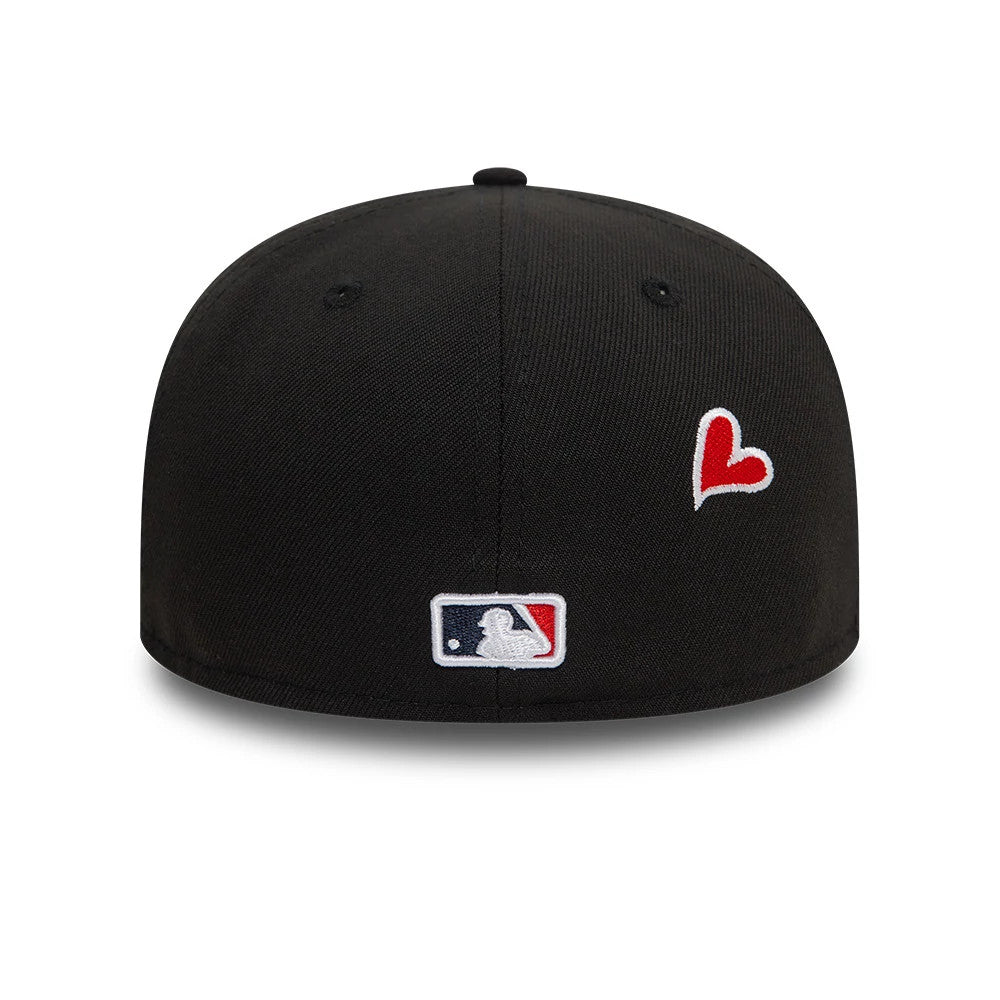 Pictured is this MLB Heart Icon Atlanta Braves 59FIFTY Fitted cap in black. 5