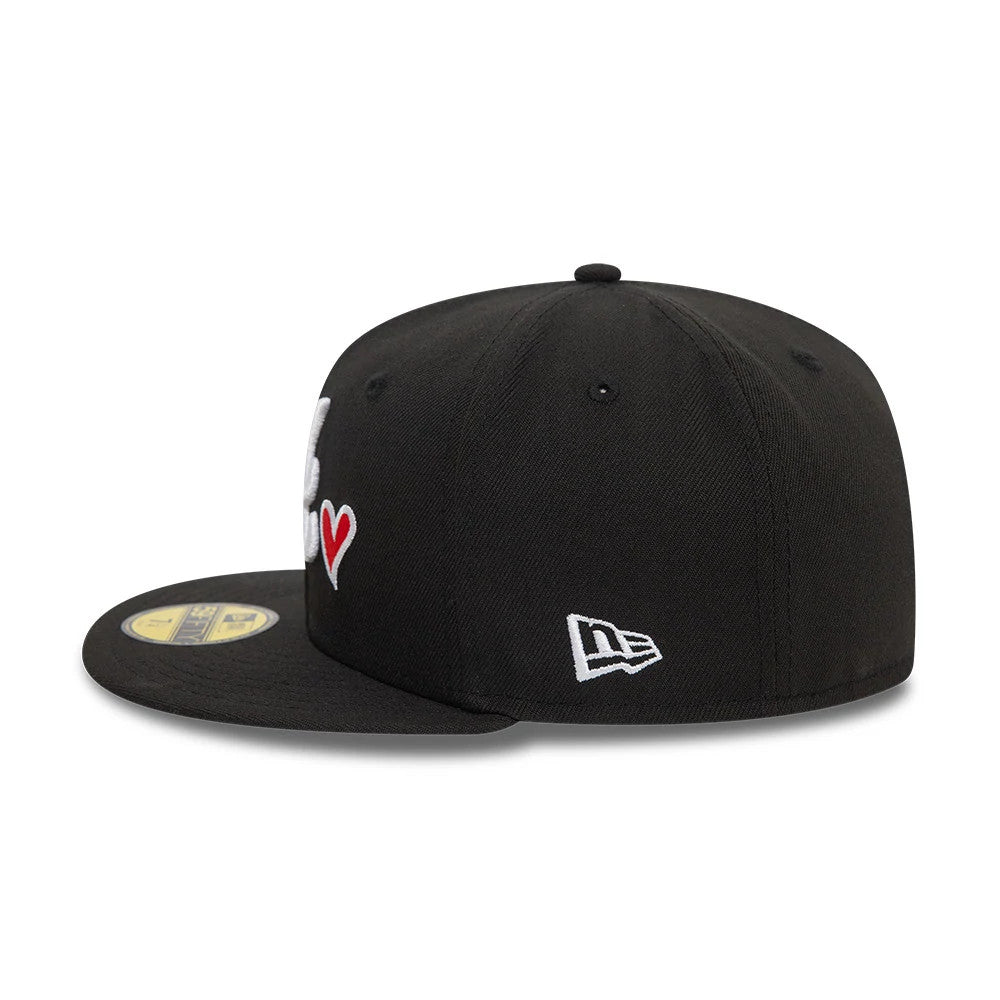 Pictured is this MLB Heart Icon Atlanta Braves 59FIFTY Fitted cap in black. 6