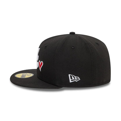 Pictured is this MLB Heart Icon Atlanta Braves 59FIFTY Fitted cap in black. 6