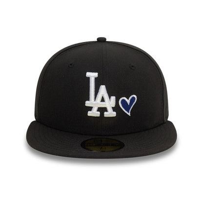 Pictured is this MLB Heart Icon LA Dodgers 59FIFTY Fitted cap in black. 3