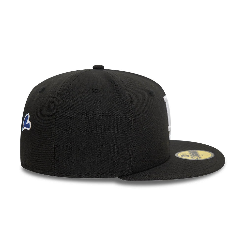 Pictured is this MLB Heart Icon LA Dodgers 59FIFTY Fitted cap in black. 5