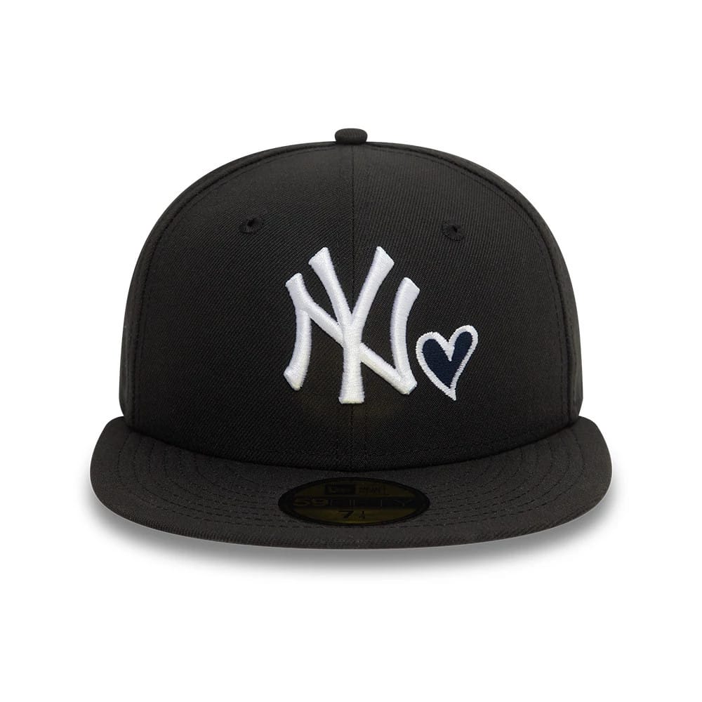 Pictured is this MLB Heart Icon New York Yankees 59FIFTY Fitted cap in black. 3