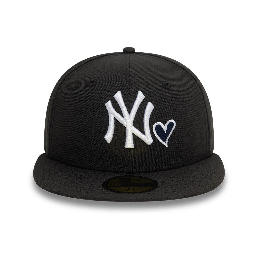 Pictured is this MLB Heart Icon New York Yankees 59FIFTY Fitted cap in black. 3
