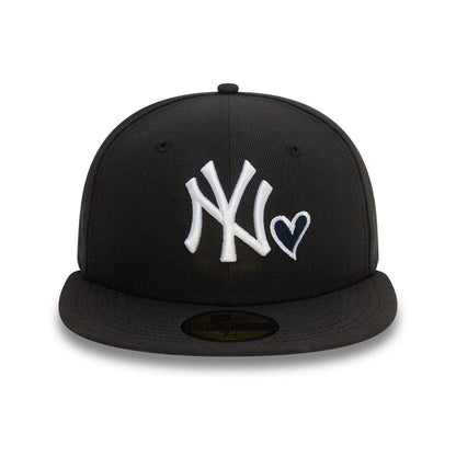 Pictured is this MLB Heart Icon New York Yankees 59FIFTY Fitted cap in black. 3