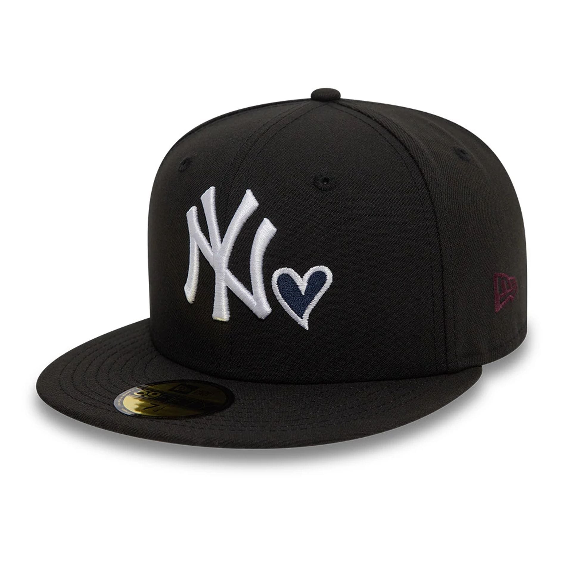 MLB Heart Icon New York Yankees Black 59FIFTY Fitted Cap | NEC UK