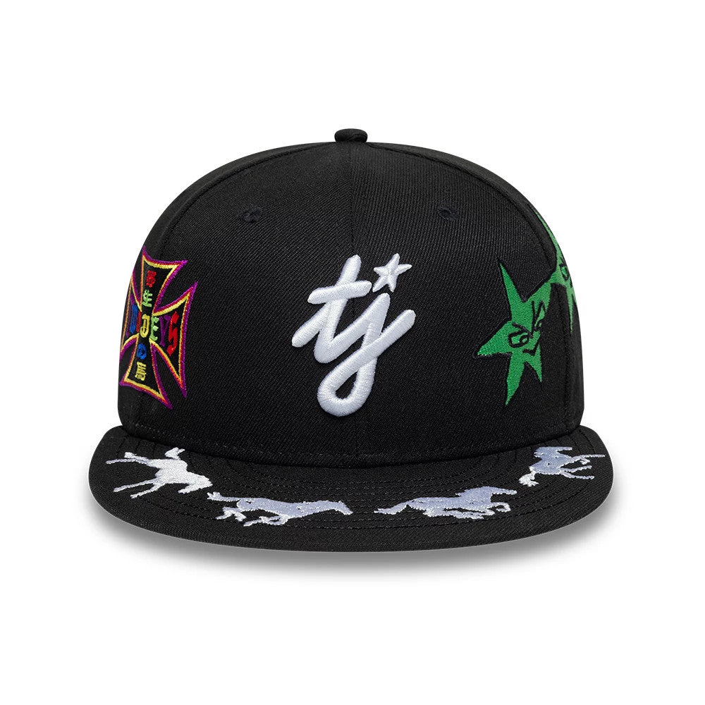 Pictured is this Twojeys X New Era 59FIFTY Fitted cap in black. 2