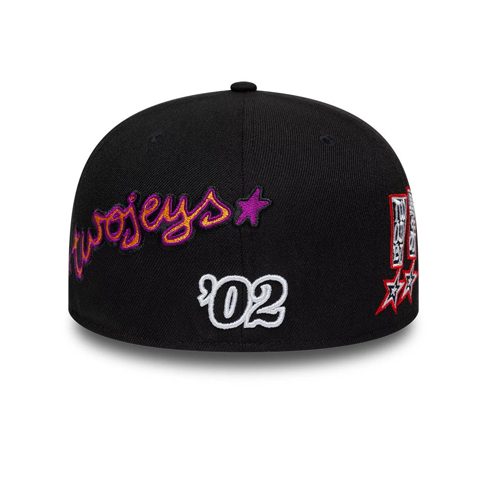 Pictured is this Twojeys X New Era 59FIFTY Fitted cap in black. 4