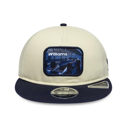Pictured is this New Wave Atlassian Williams F1 Team Retro Crown 9FIFTY cap in Cream. 2