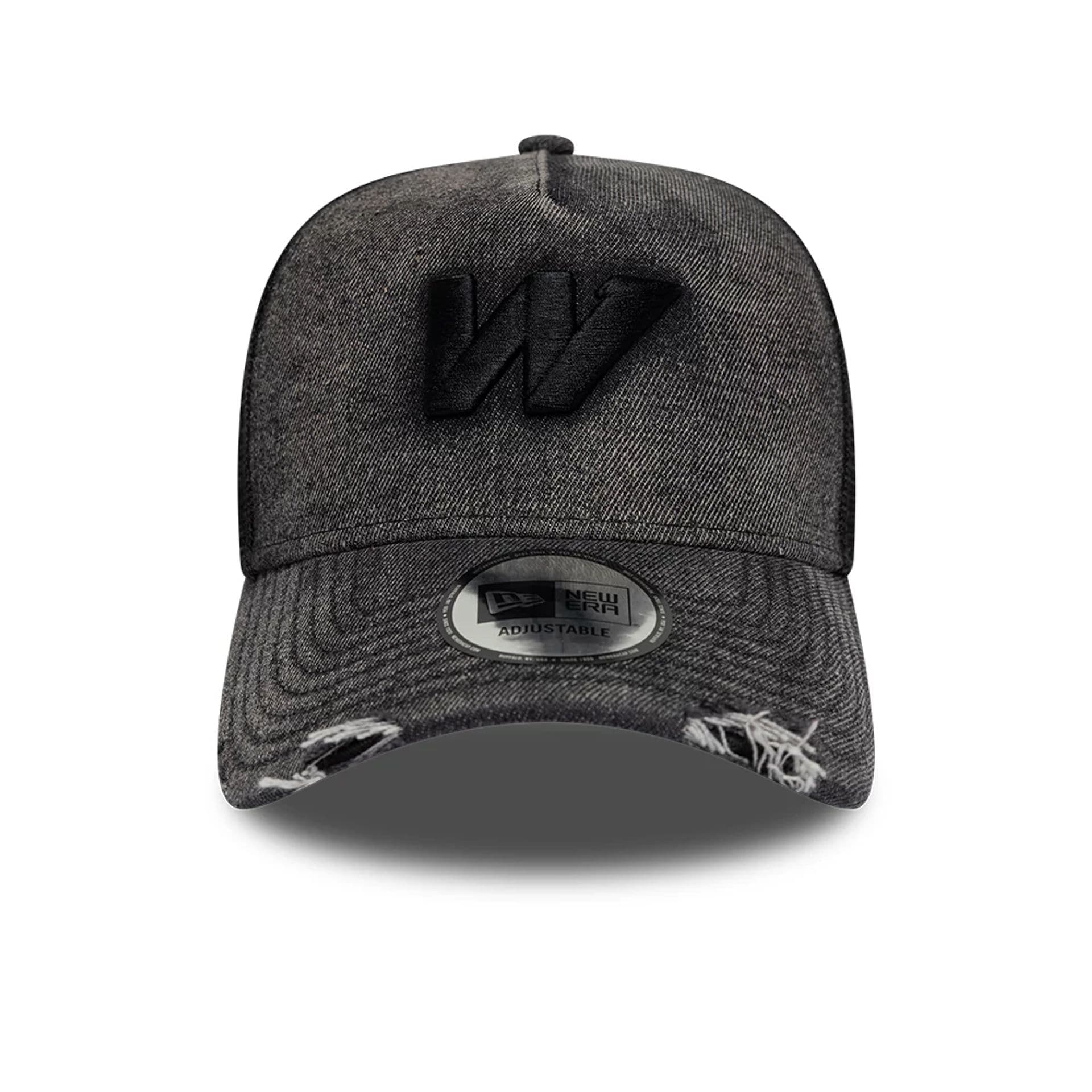 Pictured is this New Wave Denim Atlassian Williams F1 Team 9FORTY A-Frame Trucker cap in black. 2