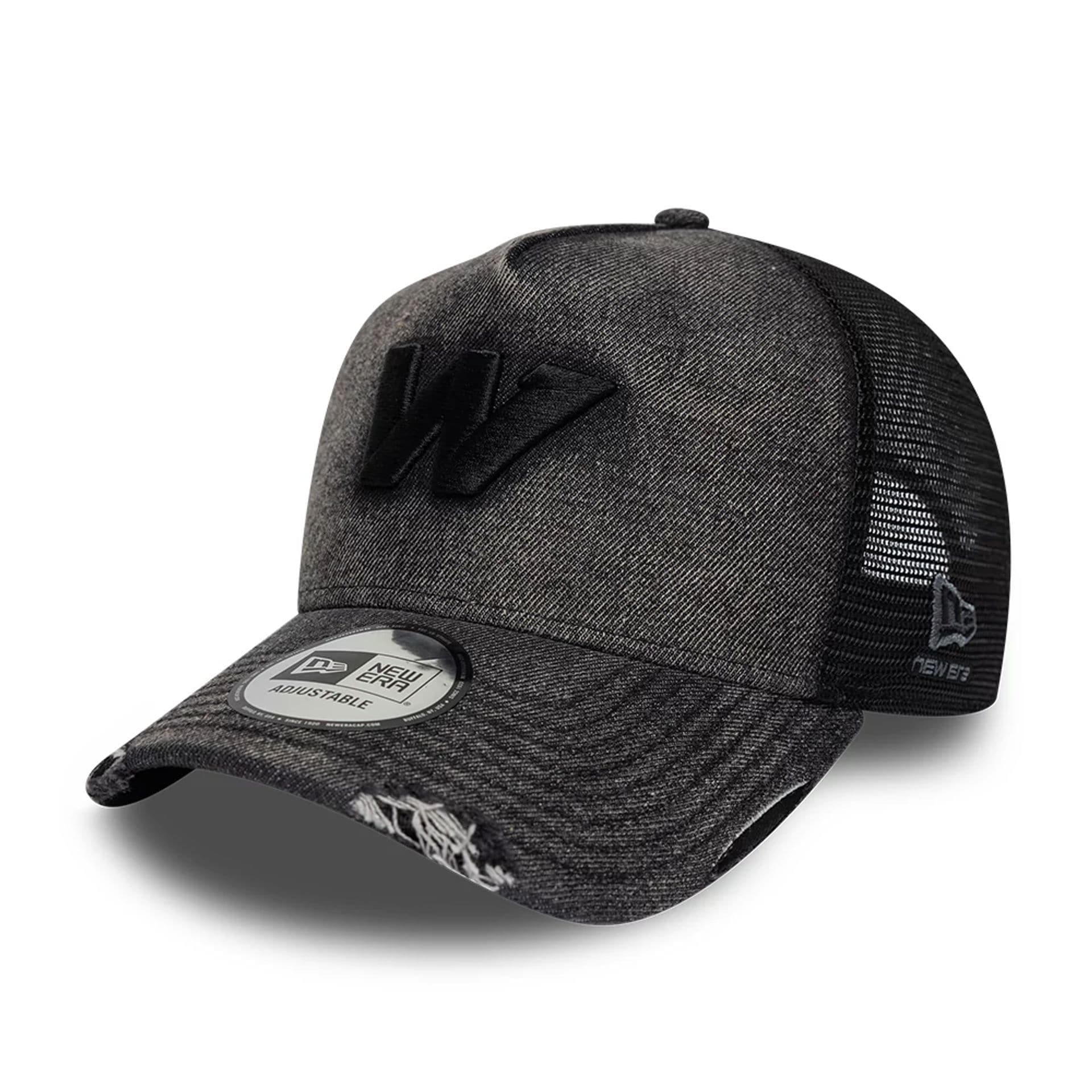 Pictured is this New Wave Denim Atlassian Williams F1 Team 9FORTY A-Frame Trucker cap in black. 1