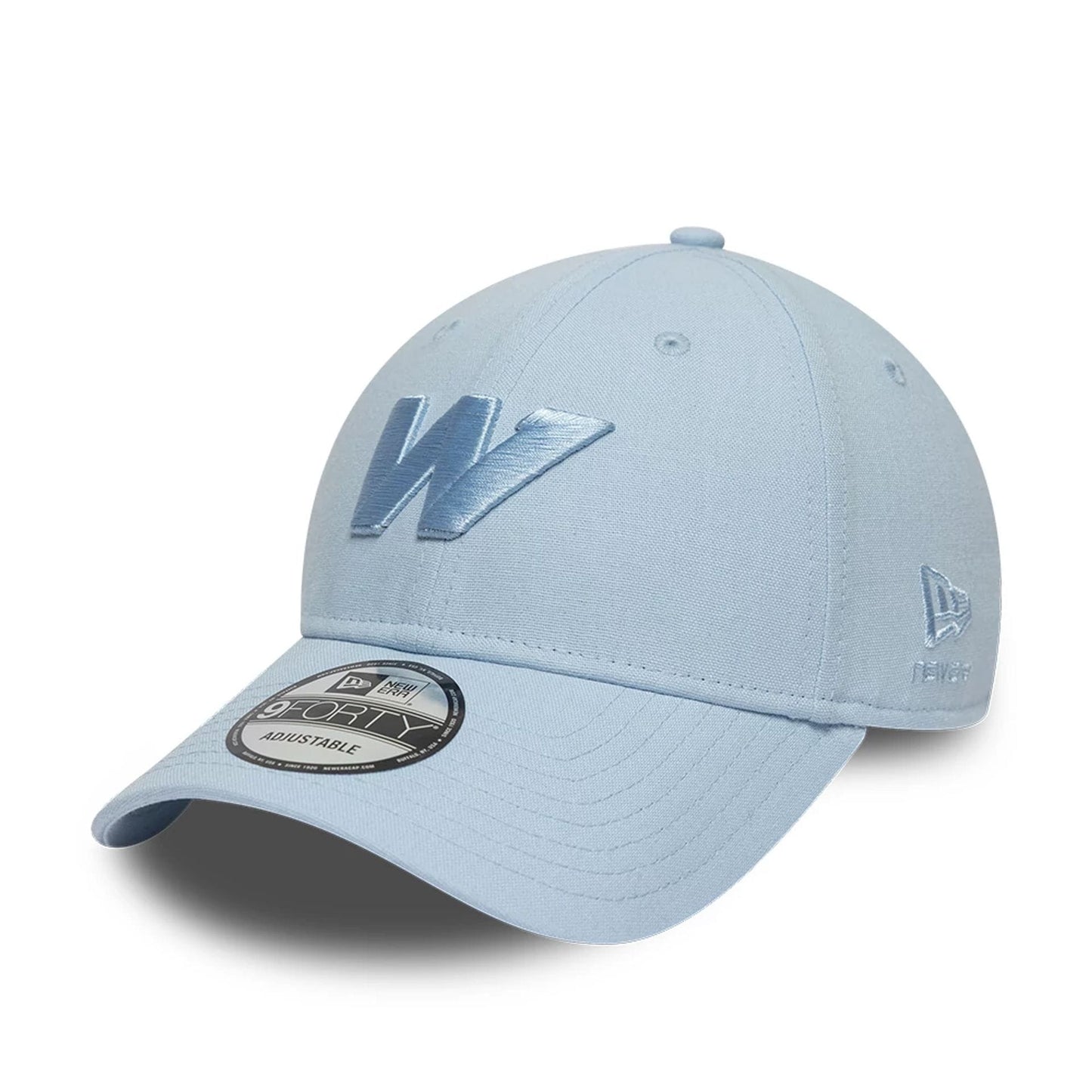 Pictured is this New Wave Linen Atlassian Williams F1 Team 9FORTY cap in pastel blue. 1