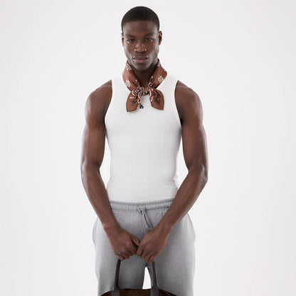 The model is wearing this MLB Rib LA Dodgers Vest in white. 6