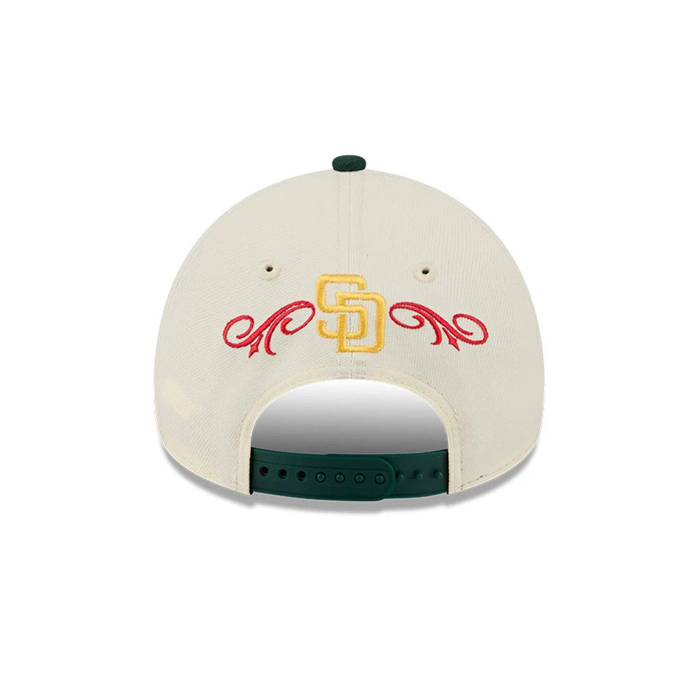 Pictured is this MLB Cinco De Mayo San Diego Padres 9FORTY A-Frame Adjustable cap in cream & green. 4