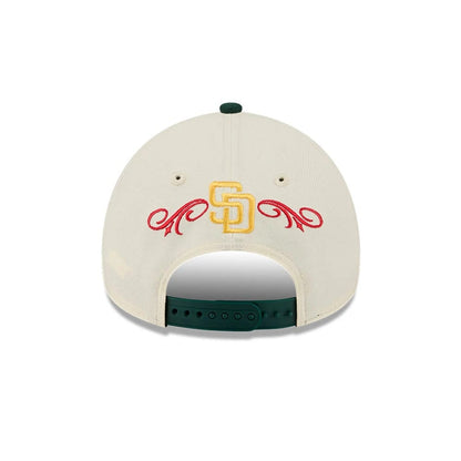 Pictured is this MLB Cinco De Mayo San Diego Padres 9FORTY A-Frame Adjustable cap in cream & green. 4