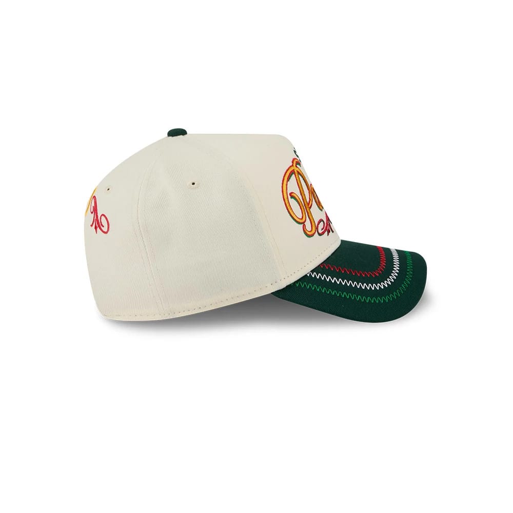 Pictured is this MLB Cinco De Mayo San Diego Padres 9FORTY A-Frame Adjustable cap in cream & green. 6