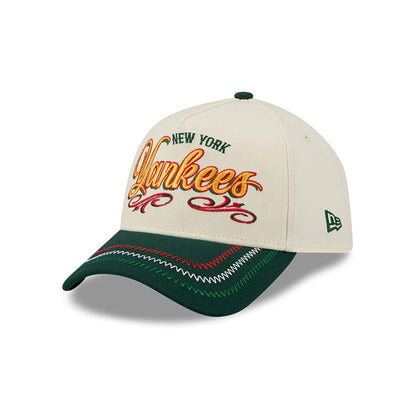 Pictured is this MLB Cinco De Mayo New York Yankees 9FORTY A-Frame Adjustable cap in cream & green. 1