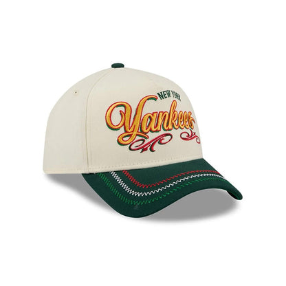 Pictured is this MLB Cinco De Mayo New York Yankees 9FORTY A-Frame Adjustable cap in cream & green. 3