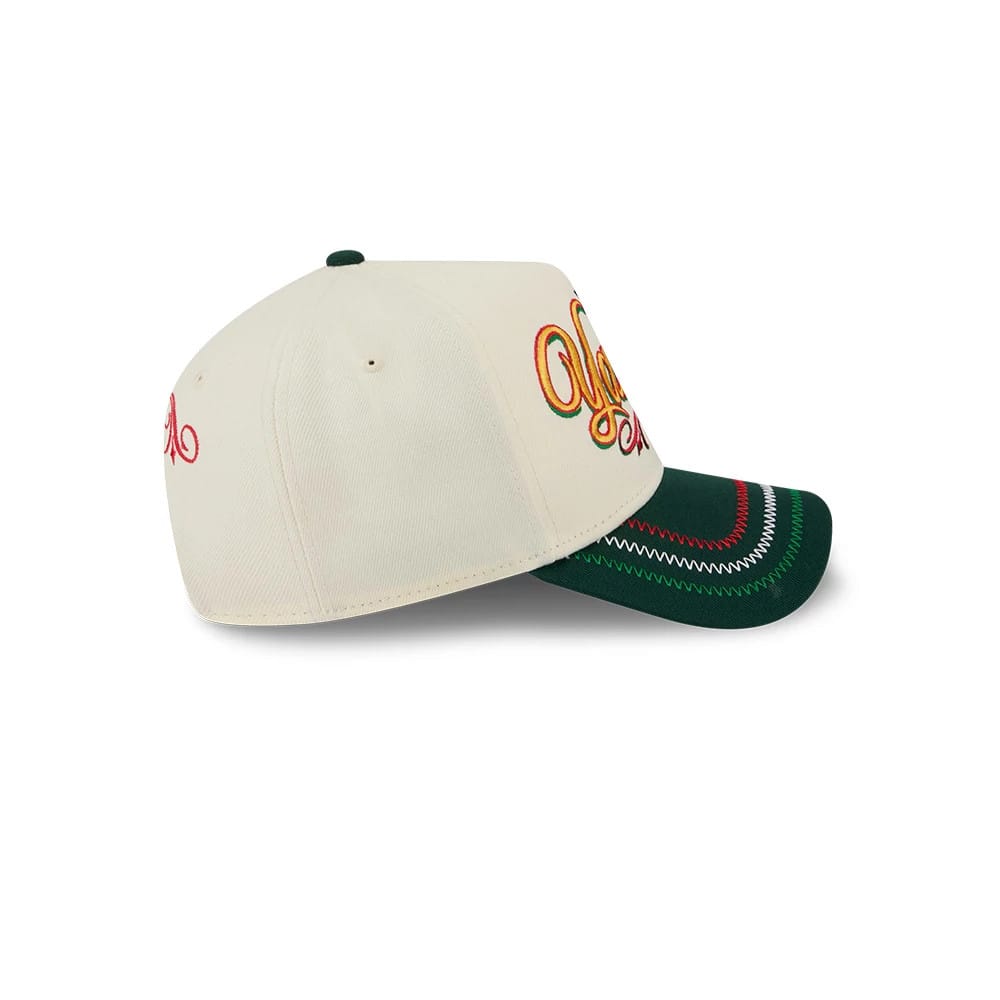 Pictured is this MLB Cinco De Mayo New York Yankees 9FORTY A-Frame Adjustable cap in cream & green. 5