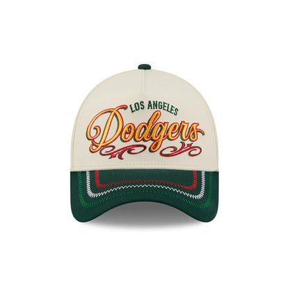 Pictured is this MLB Cinco De Mayo LA Dodgers 9FORTY A-Frame Adjustable cap in cream & green. 2