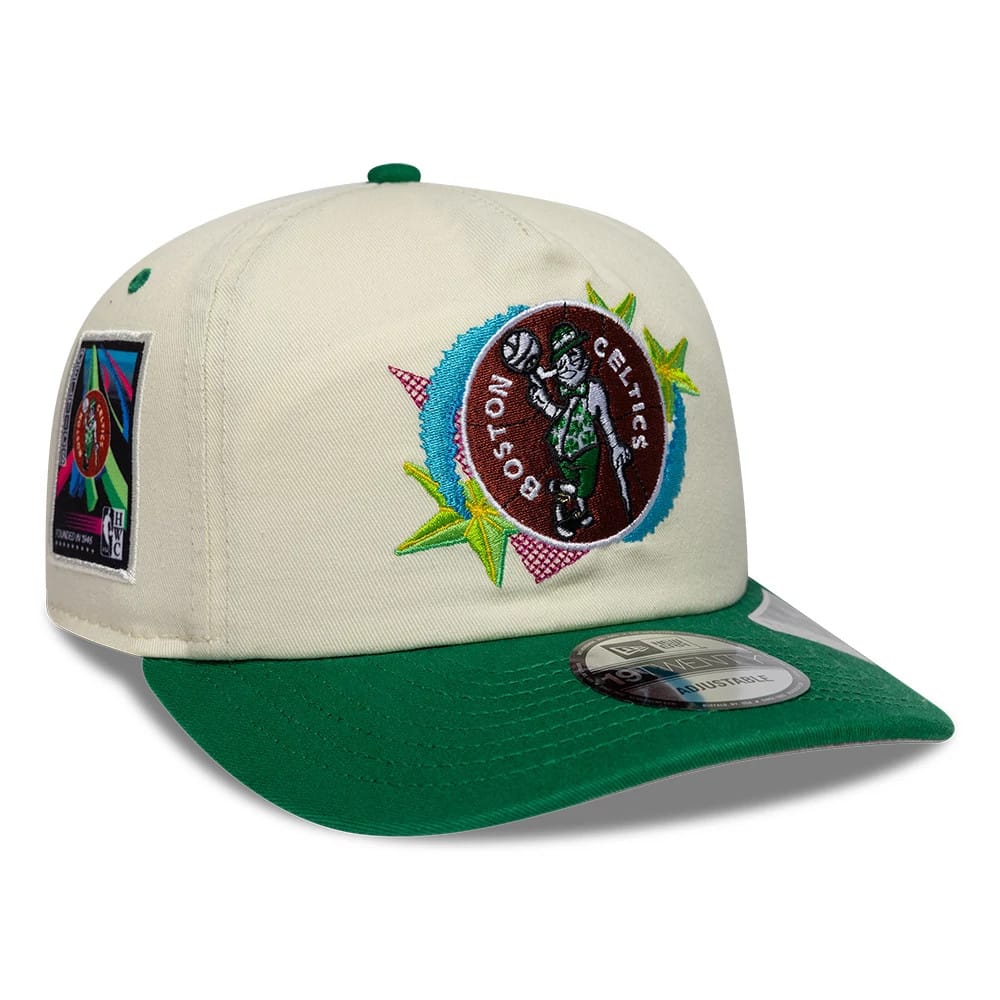Pictured is this NBA Hardwood Classic Boston Celtics 19TWENTY Adjustable cap in cream. 1