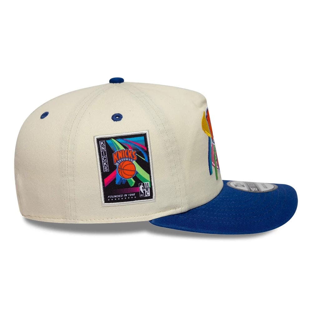 Pictured is this NBA Hardwood Classic New York Knicks 19TWENTY Adjustable cap in Cream. 5
