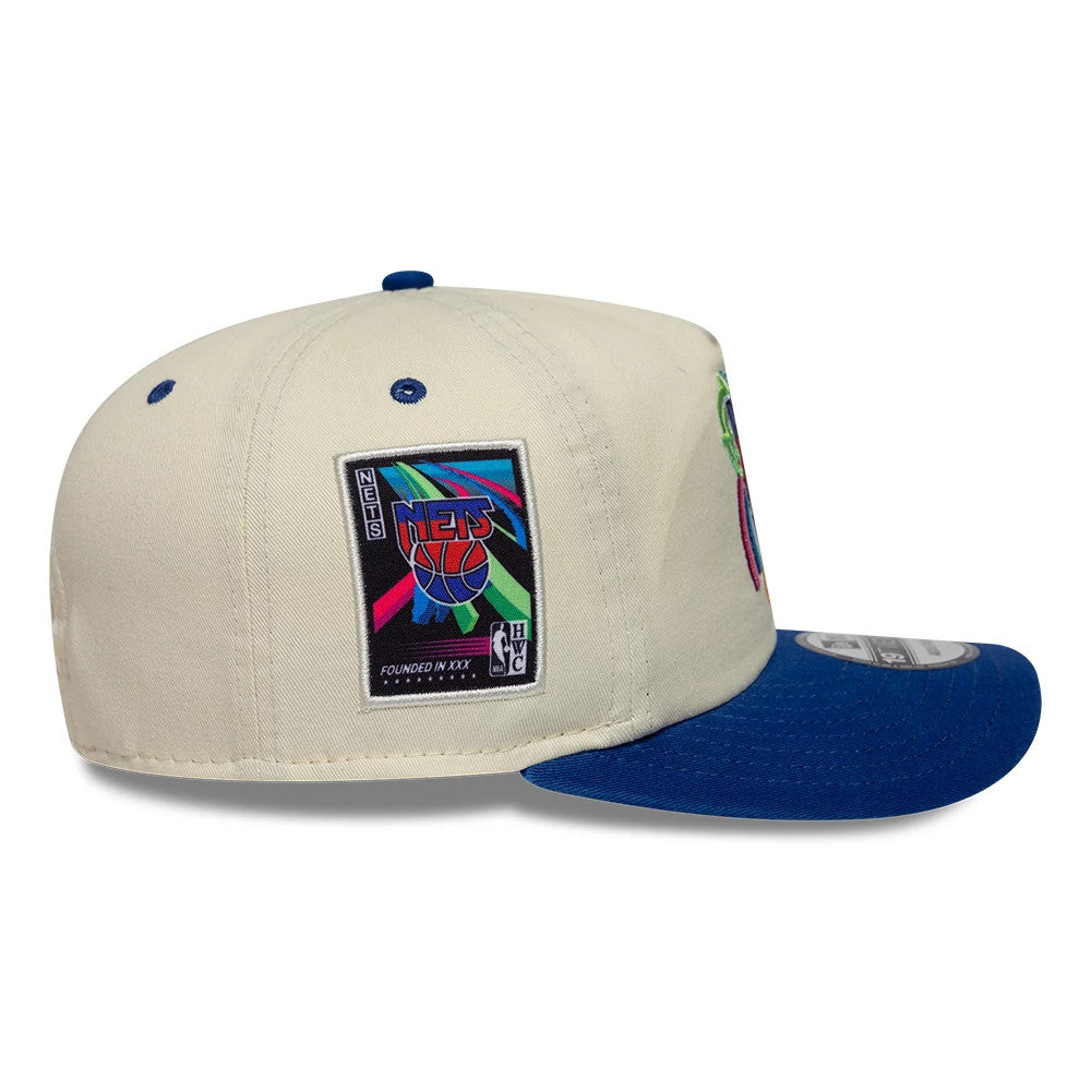 Pictured is this NBA Hardwood Classic New Jersey Nets 19TWENTY Adjustable cap in cream & blue. 5