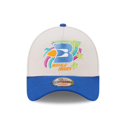 Pictured is this NBA Hardwood Classic Buffalo Braves 9FORTY A-Frame Adjustable cap in light beige. 3