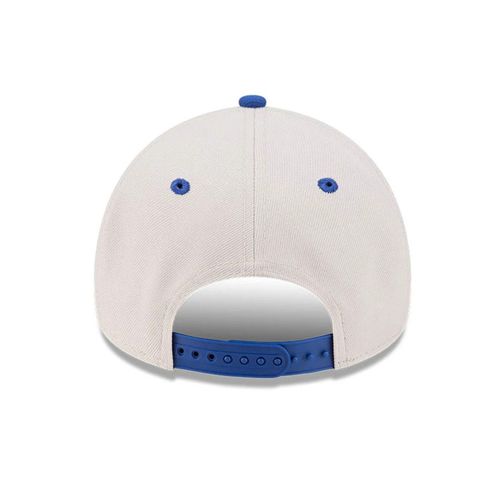 Pictured is this NBA Hardwood Classic Buffalo Braves 9FORTY A-Frame Adjustable cap in light beige. 7