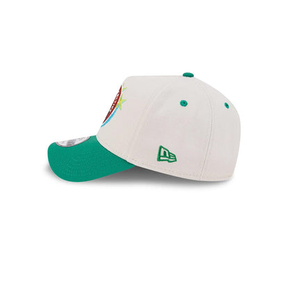Pictured is this NBA Hardwood Classic Boston Celtics 9FORTY A-Frame Adjustable cap in light beige & green. 6
