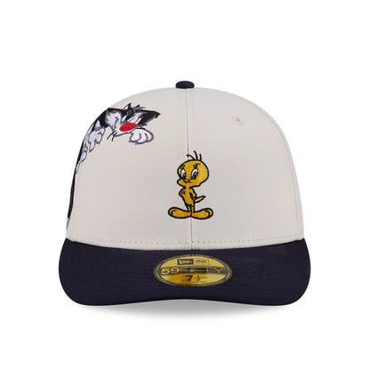 Pictured is this Looney Tunes Pwetty Cat Multi Character 59FIFTY Fitted cap in beige & navy. 3