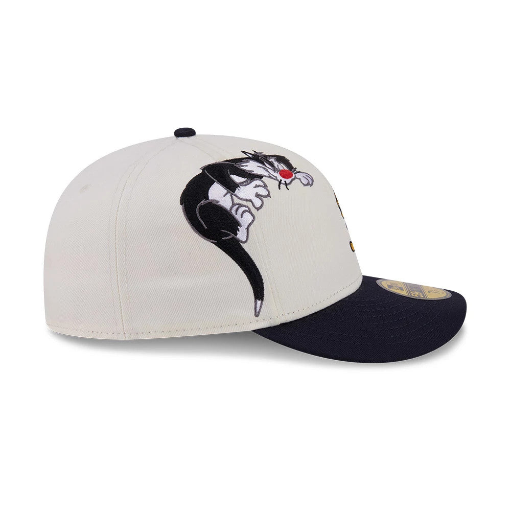 Pictured is this Looney Tunes Pwetty Cat Multi Character 59FIFTY Fitted cap in beige & navy. 5