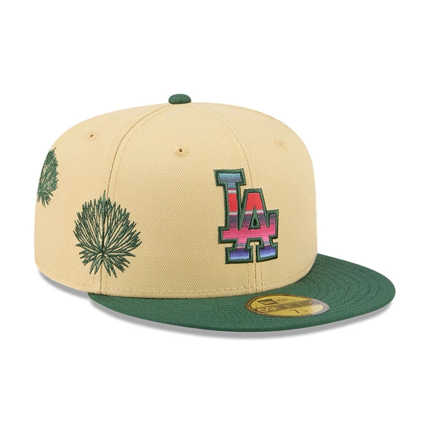 Pictured is this MLB Agave 2Tone LA Dodgers 59FIFTY Fitted cap in light beige. 4