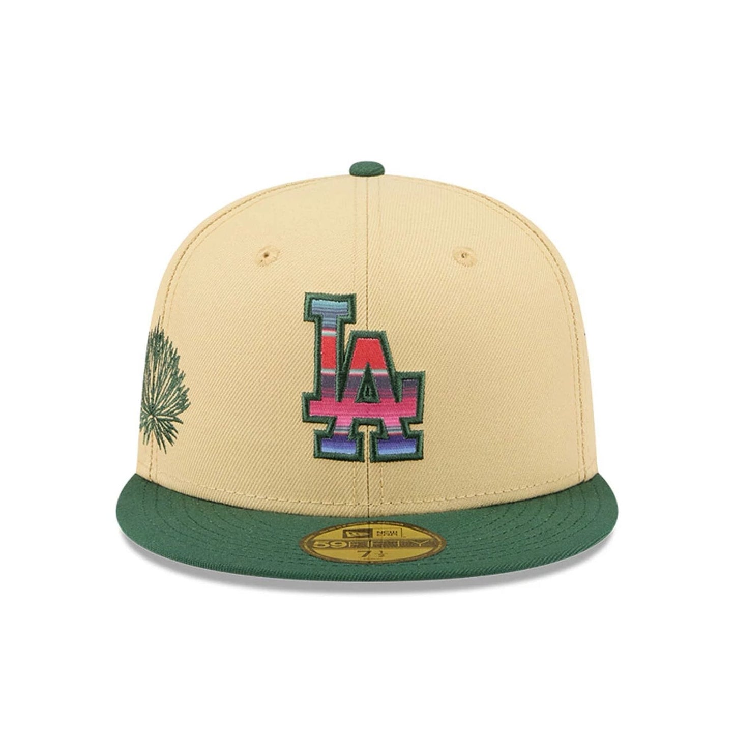 Pictured is this MLB Agave 2Tone LA Dodgers 59FIFTY Fitted cap in light beige. 3