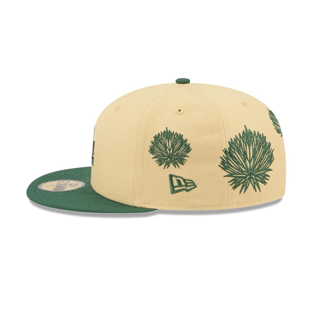 Pictured is this MLB Agave 2Tone LA Dodgers 59FIFTY Fitted cap in light beige & green. 6
