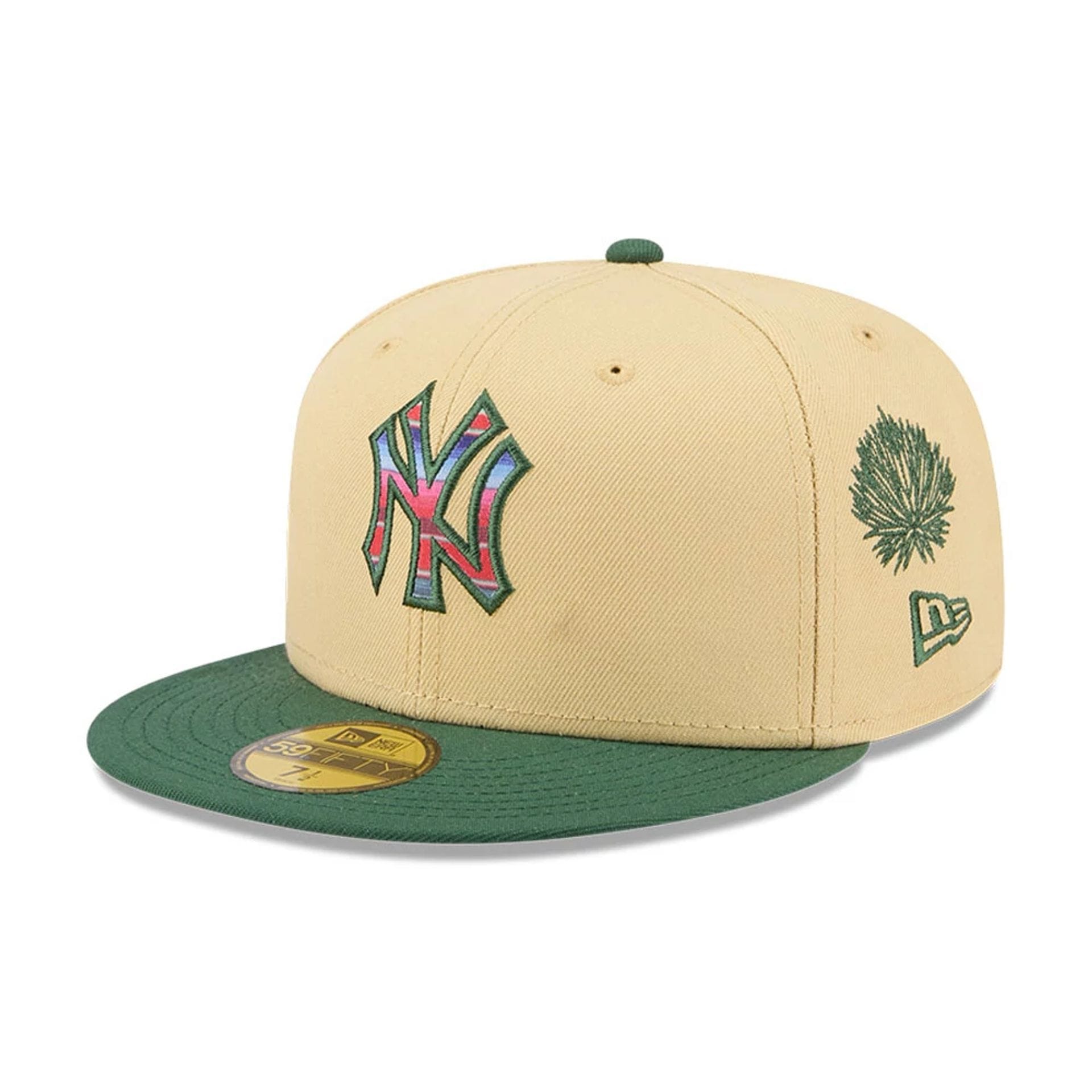 Pictured is this MLB Agave 2Tone New York Yankees 59FIFTY Fitted cap in light beige. 1