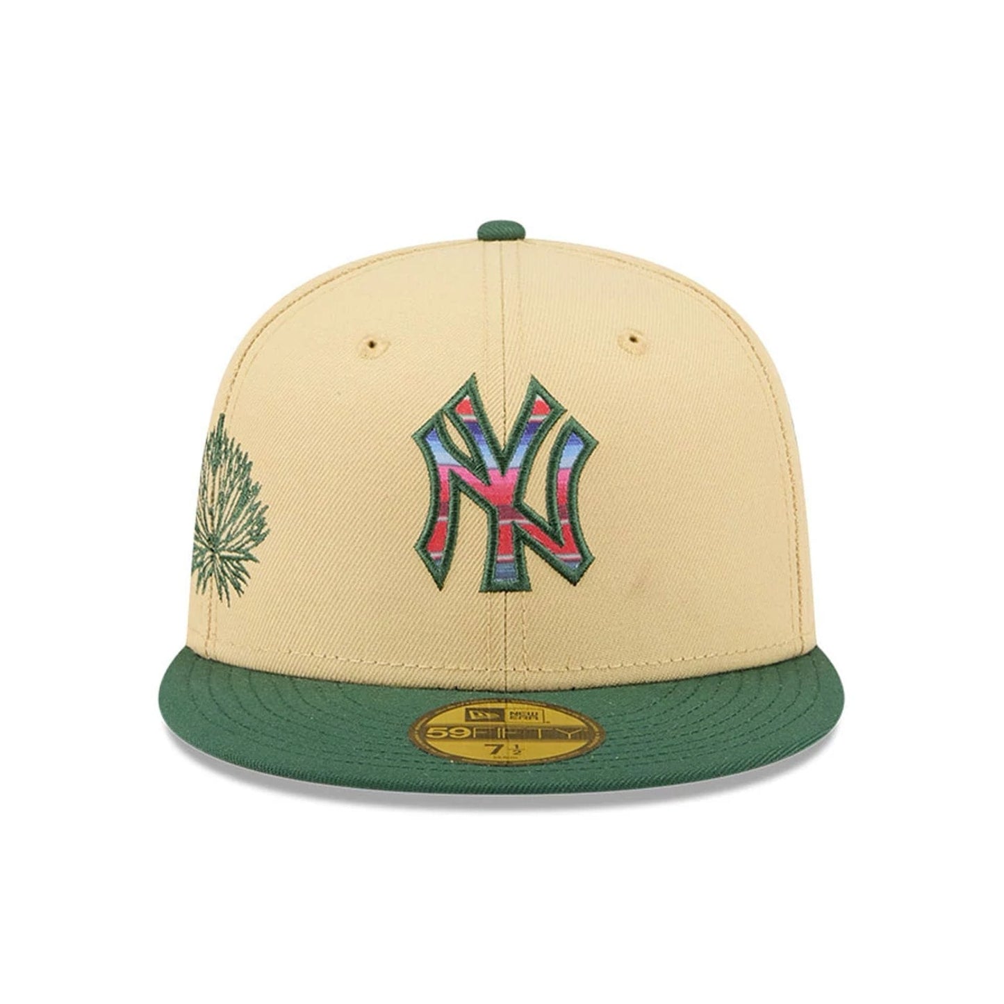 Pictured is this MLB Agave 2Tone New York Yankees 59FIFTY Fitted cap in light beige. 3