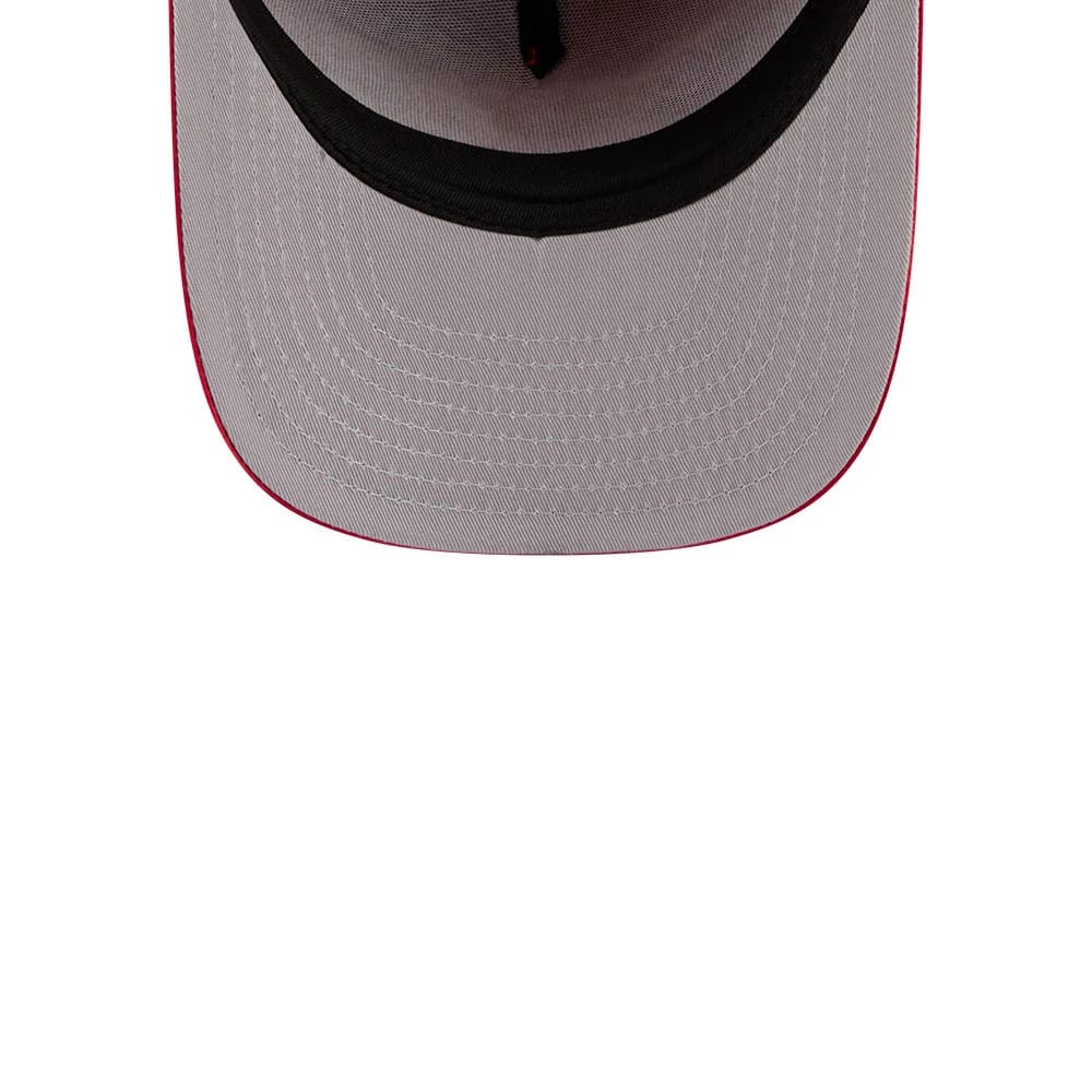 Pictured is this MLB X Ferris Bueller's Day Off Chicago Cubs 9FIFTY A-Frame Snapback Adjustable cap in red. 2