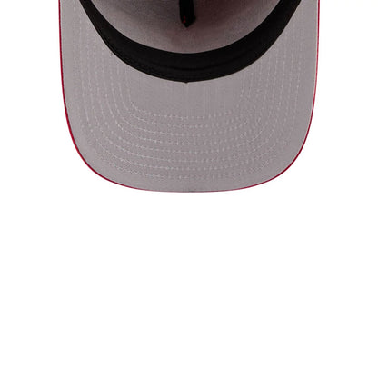 Pictured is this MLB X Ferris Bueller's Day Off Chicago Cubs 9FIFTY A-Frame Snapback Adjustable cap in red. 2