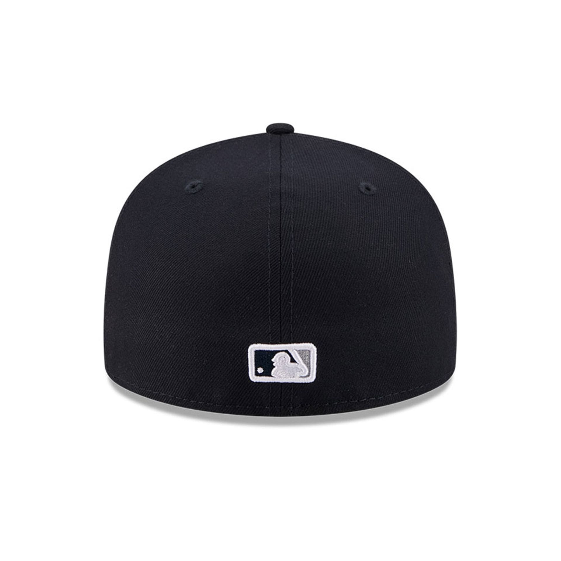 Pictured is this MLB X Seinfeld New York Yankees 59FIFTY Fitted cap in navy. 7