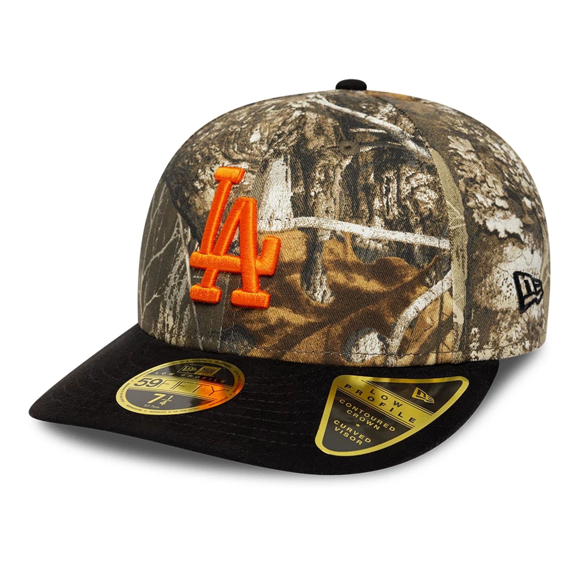 Pictured is this MLB Realtree LA Dodgers Low Profile 59FIFTY Fitted cap in assorted print. 1