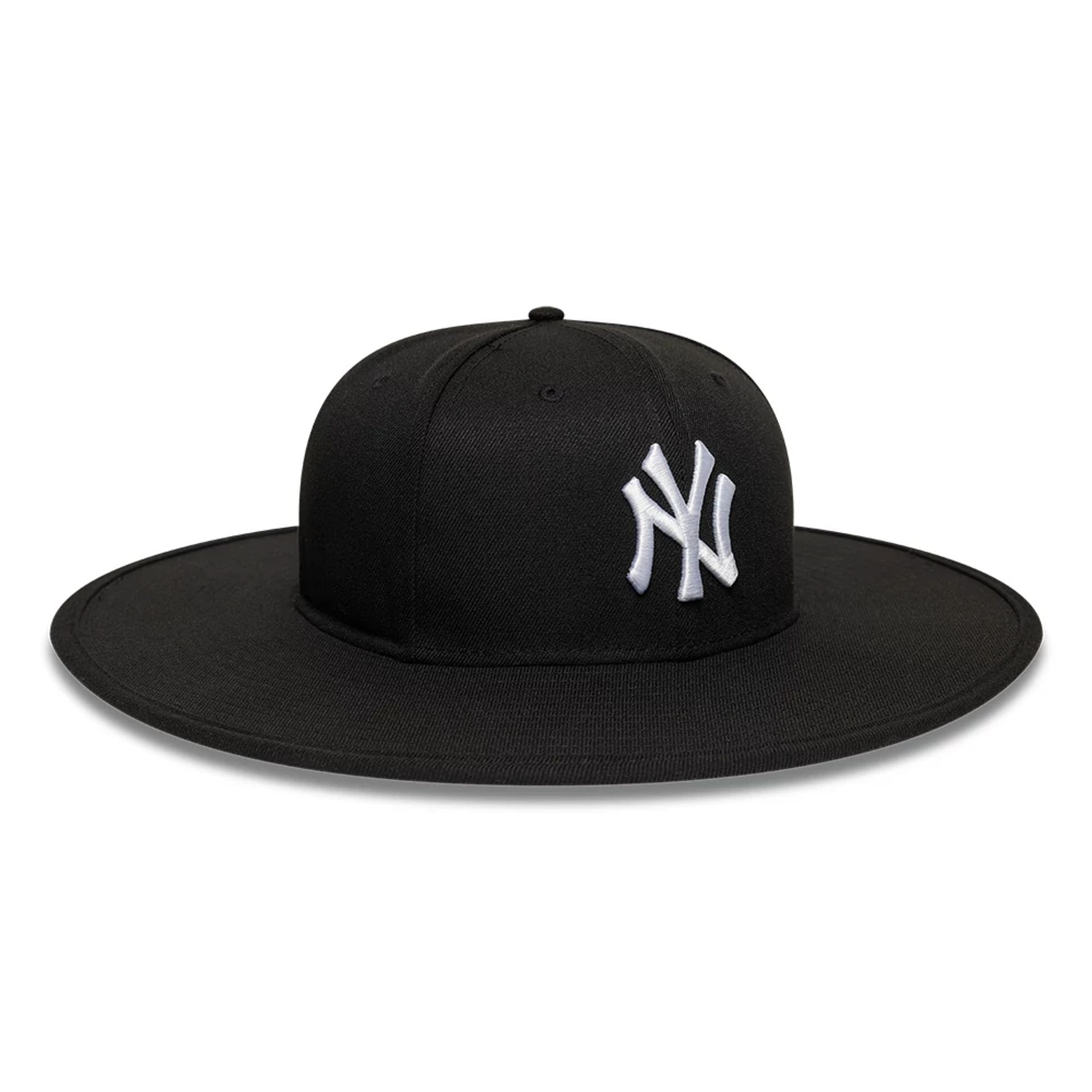 Pictured is this MLB 6 Panel New York Yankees Fitted Bucket hat in black. 3